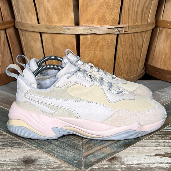 Puma Thunder Desert Particle Beige Pink Tan Leather Suede Sneakers Womens Size 8 - Picture 1 of 11